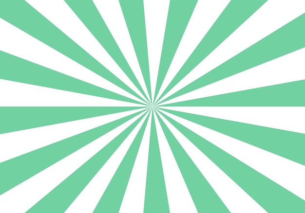 Vector witte achtergrond met groene zonnestralen abstracte zomerzon glans platte vectorillustratie