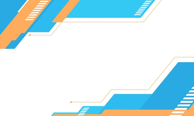 Witte achtergrond met lichtblauw en oranje in geometrisch ontwerp. futuristisch ontwerp voor uw website.