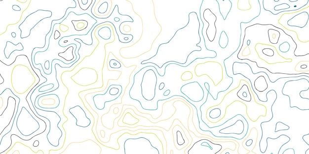 Witte achtergrond met topografisch golvend patroonontwerp in kleur