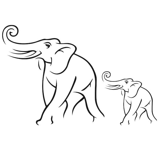 Witte achtergrond olifant ontwerp