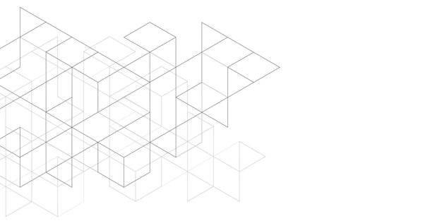 Witte achtergrond van lijnen. Geometrie van vierkanten. Lijnkunstontwerp.
