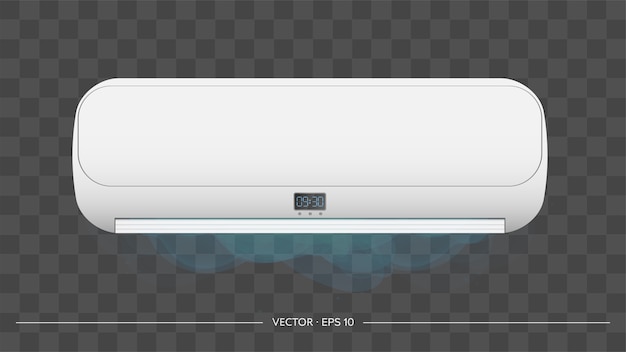 Witte airconditioner in 3d. realistische witte airconditioner