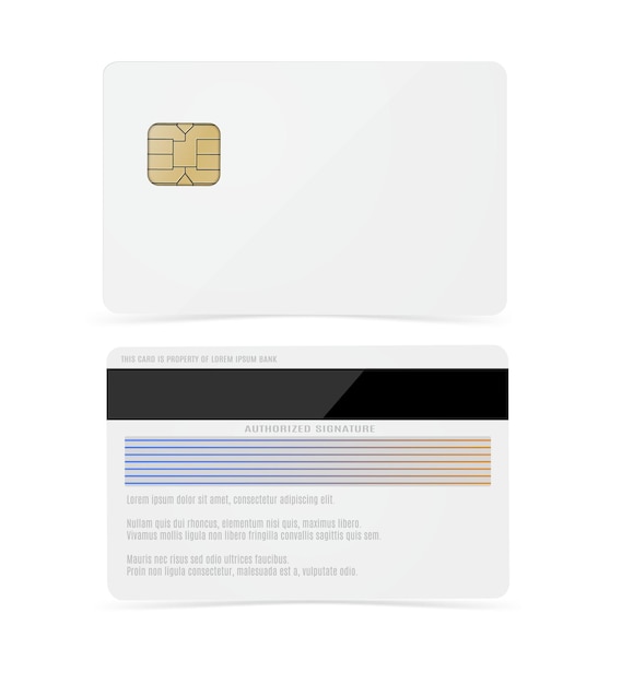 Witte bankkaart blanco vector mock up voor uw ontwerp bovenaanzicht geïsoleerd op witte bakcground