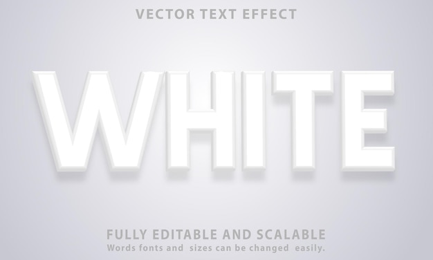 Witte bewerkbare teksteffectvector met achtergrond