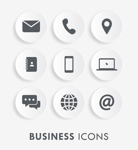 Vector witte circulaire business icon set vector illustratie