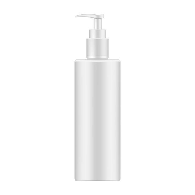 Witte cosmetische fles met dispensermodel. Schoonheid huidverzorging productpakket mock-up