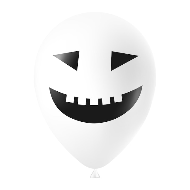 Witte de ballonillustratie van Halloween met eng en grappig gezicht