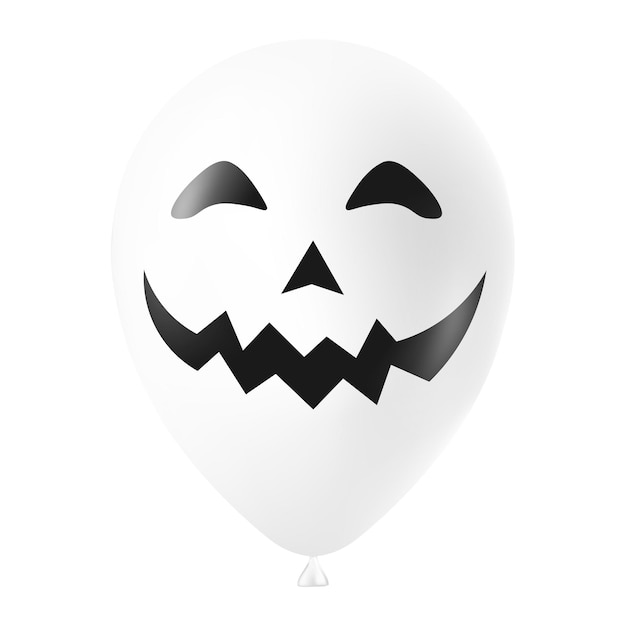 Witte de ballonillustratie van Halloween met eng en grappig gezicht