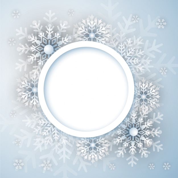 Witte en blauwe merry christmas frame achtergrond