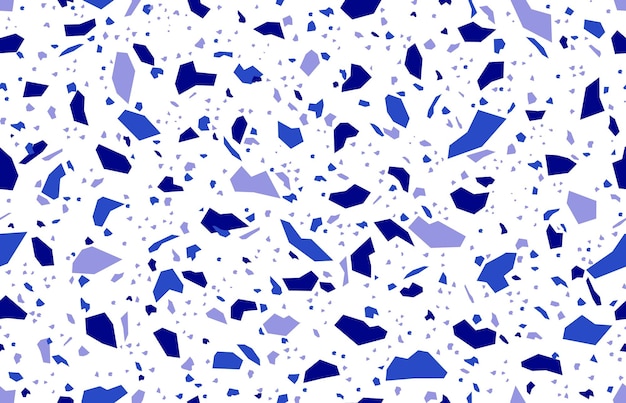 Witte en blauwe terrazzo mozaïekpatroon textuur