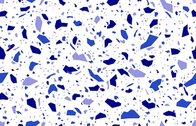 Vector witte en blauwe terrazzo mozaïekpatroon textuur