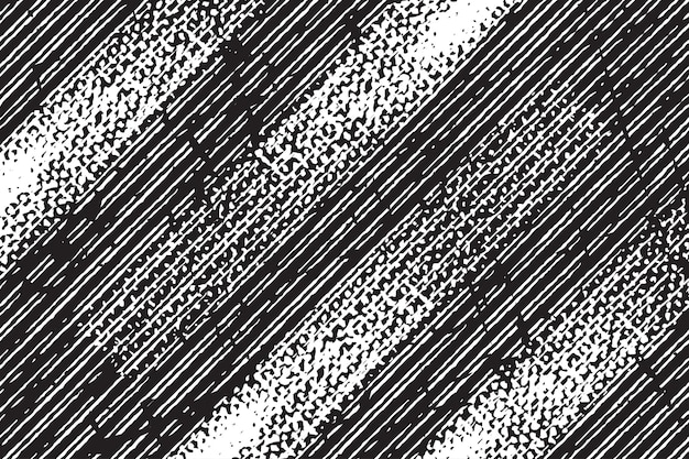 Vector witte en zwarte diagonale streeplijntextuur met verontruste grunge gedetailleerde achtergrond