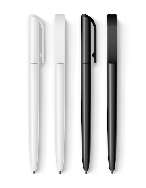 Witte en zwarte pen geïsoleerd op een witte achtergrond