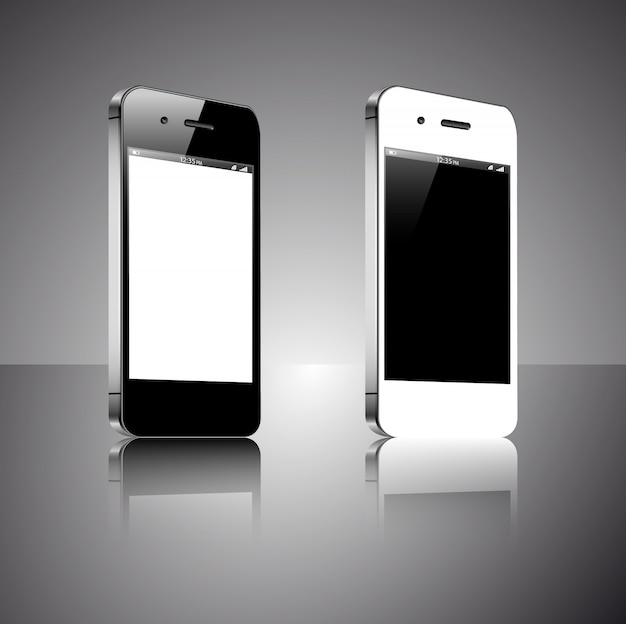 Vector witte en zwarte smartphones