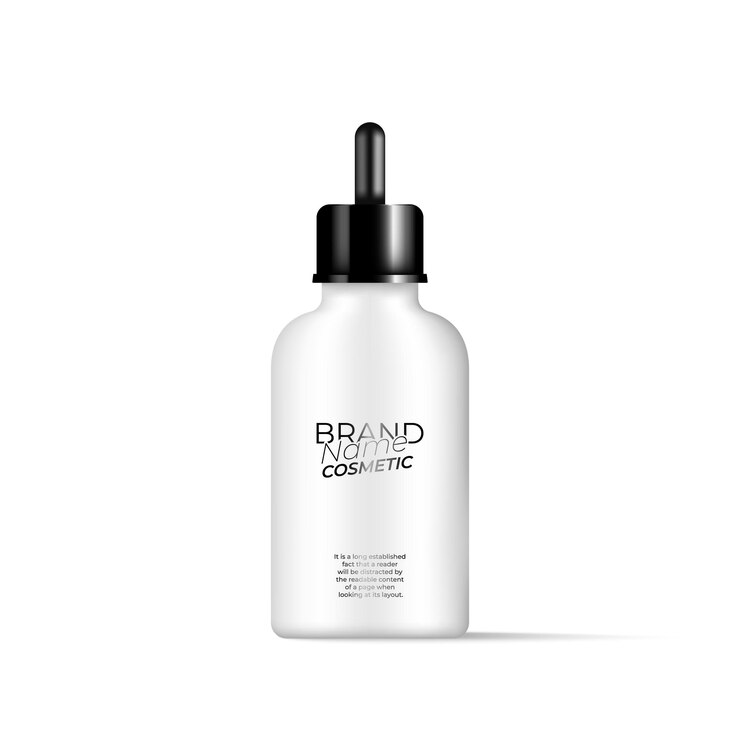 Witte fles met zwart deksel geïsoleerd op witte achtergrond model Ideaal voor model