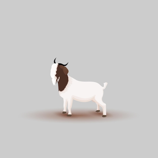 Witte geit cartoon vector dier Vector offer schapen cartoon plat ontwerp