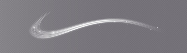 Witte glimmende lijnen snelheid lichteffect lichtgevende sleepgolf vuurpad traceerlijn gloeiende twirl vector