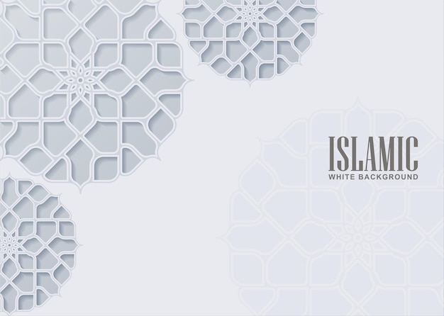 Witte islamitische achtergrond met mandala-stijl