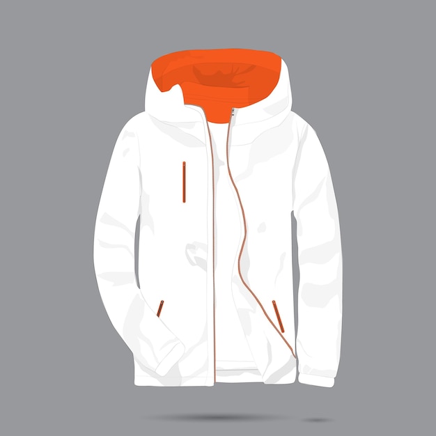 witte kap jas mockup vectorillustratie