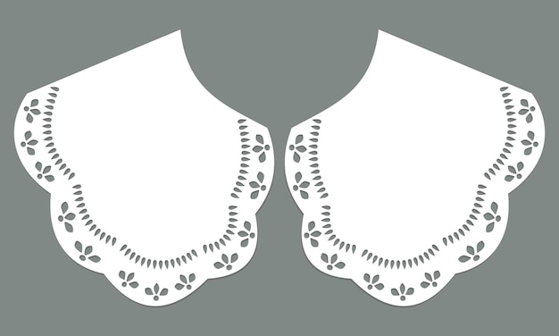 Witte katoenen kraag kant ontwerp vector