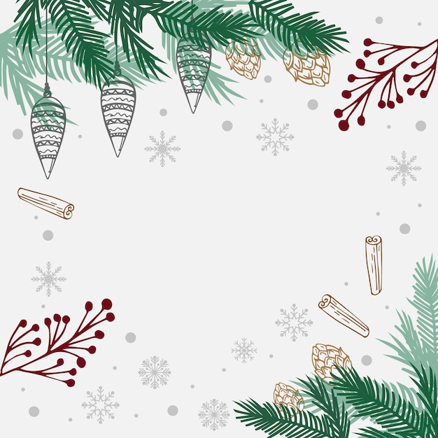 Witte kerstachtergrond, feestelijke websjabloon - vector