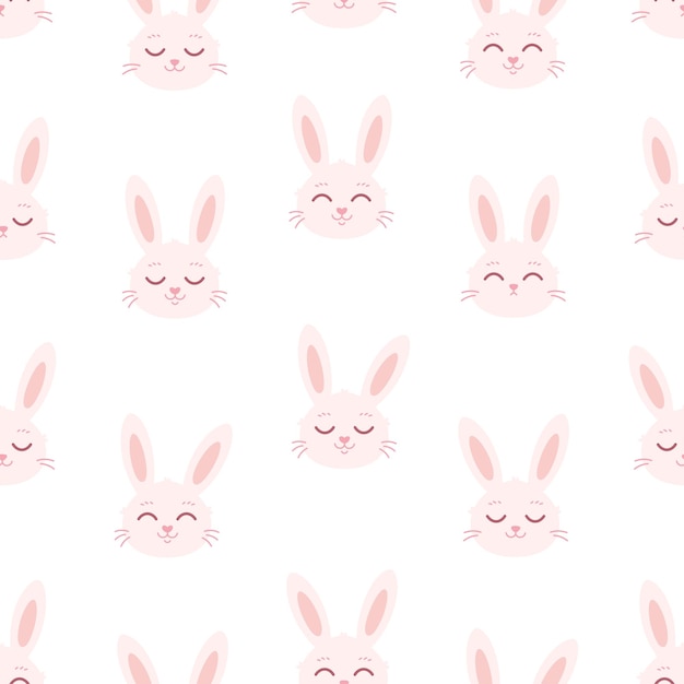 Vector witte konijn naadloos patroon paaskonijn kinderkamer minimalistische afdruk