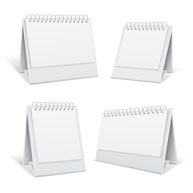 Witte lege tafel spiraal 3d kalender kalenders geÃ¯soleerde vector illustratie