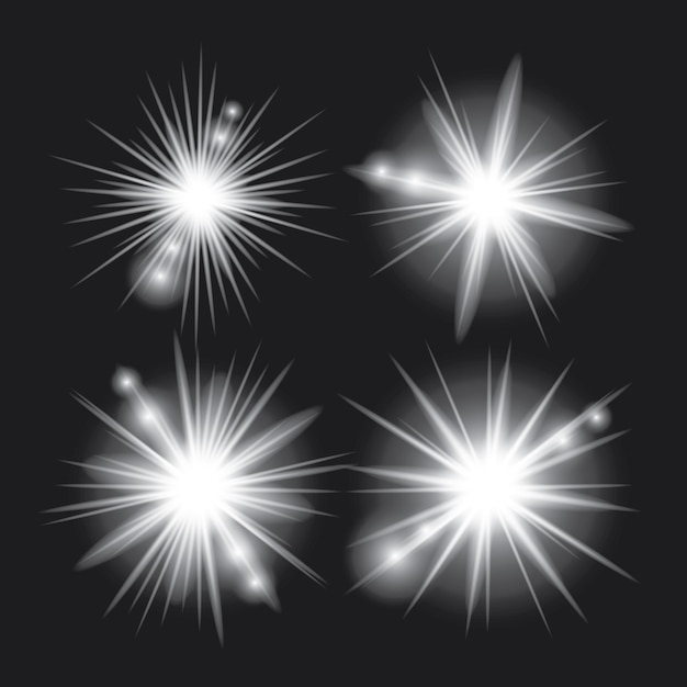 Witte lichteffect lichtstralen ingesteld