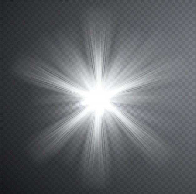 Vector witte lichtstraal, transparant lichteffect