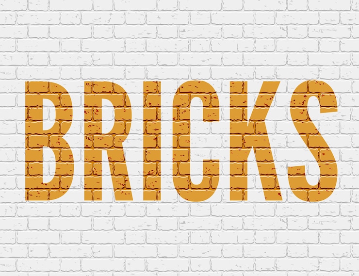 Vector witte loft stijl grunge bakstenen muur illustratie met oranje letters