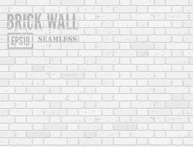 Vector witte loft stijl realistische grunge bakstenen muur naadloze patroon achtergrond