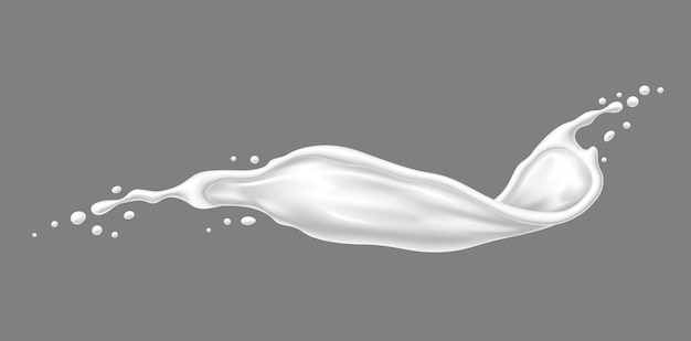 Vector witte melkroom of yoghurt golf stroom splash geïsoleerde realistische 3d vector fluweelige zuivel drank cascades in een verleidelijke golf heerlijke romige splashing verleidelijke smaakpapillen met zijn heerlijke allure