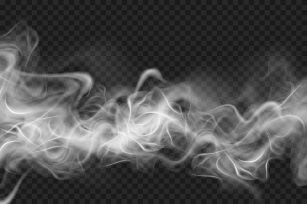 Witte mist of rook op donkere achtergrond kopieer ruimte Vector illustratie
