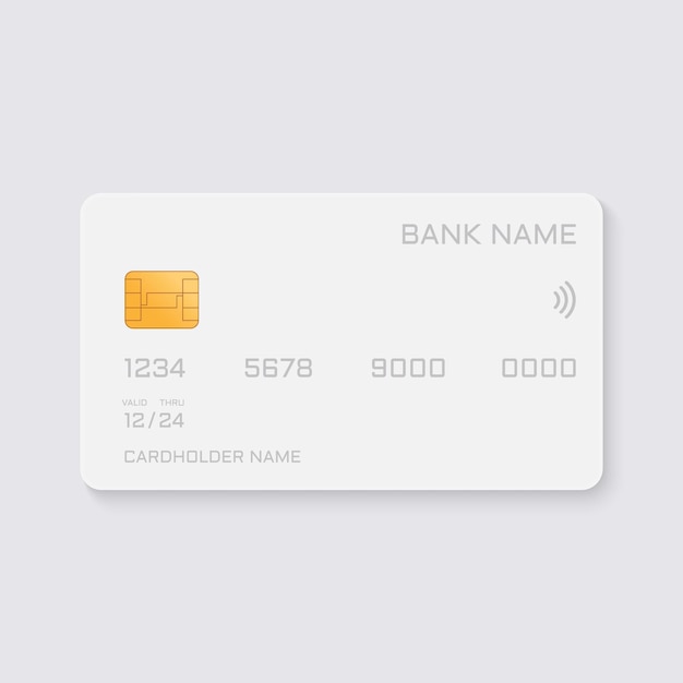 Witte mock-up creditcard voor e-commerce witte plastic kaart voor debet- en krediettransactie