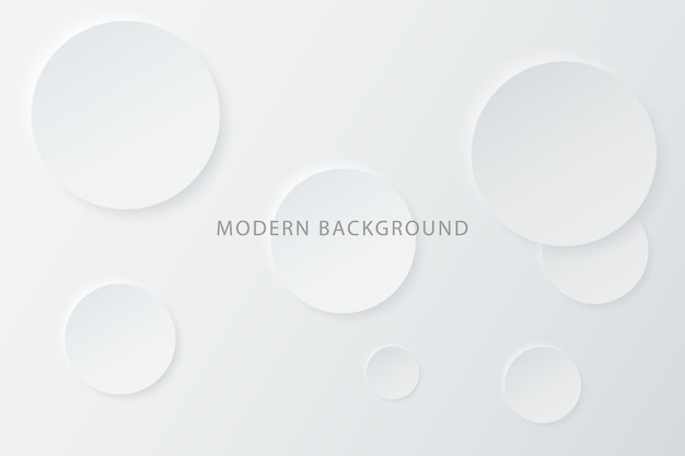 Witte moderne neomorfisme abstracte achtergrond. Gradiëntachtergrond met neomorfismecirkels.