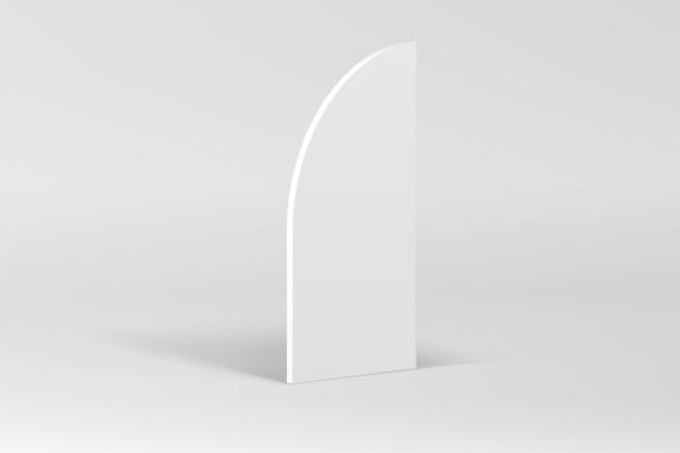 Witte neutrale 3d gebogen interieur wandelement mock-up voor cosmetisch product Toon realistische vectorillustratie Lege moderne showroom geometrische decoratieve vorm voor commerciële reclame