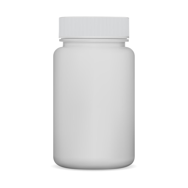 Witte pillenfles. supplementpot, plastic verpakking