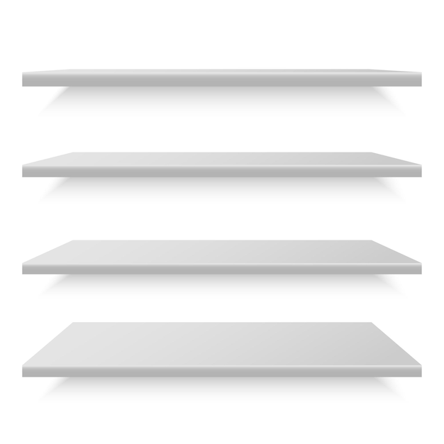 Witte plank mockup lege planken sjabloon vector