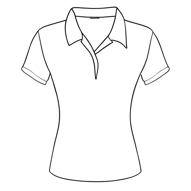 Witte polo shirt voor sjabloon of met de hand getekende shirt illustratie