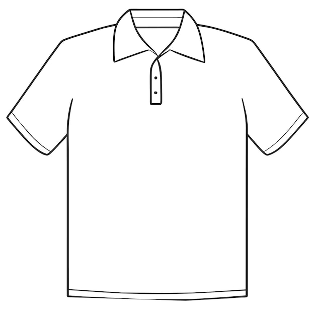 Witte polo shirt voor sjabloon of met de hand getekende shirt illustratie