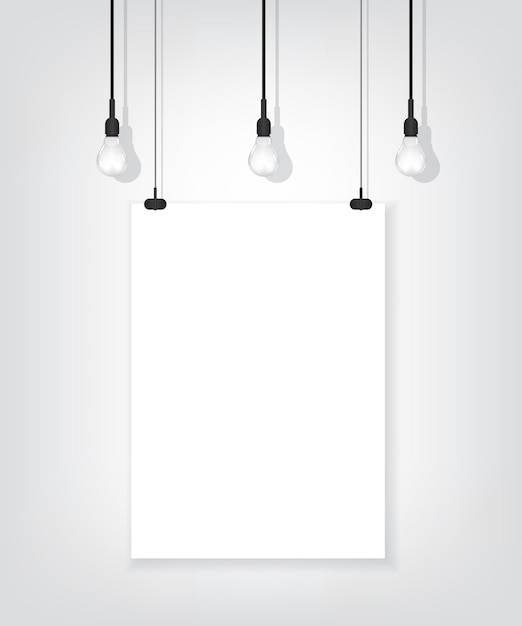 Witte poster op muur en lamp