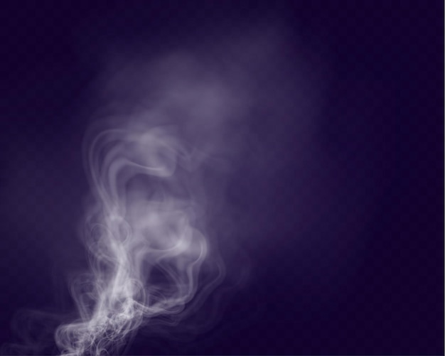 Witte rook op donkere achtergrond Abstract overlay-element voor artistieke composities