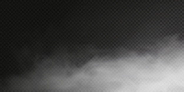 Witte rookwolk geïsoleerd op transparante zwarte achtergrond PNG Stoomexplosie speciaal effect