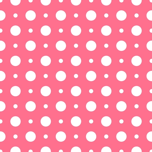 Witte roze polka dot patroon vector achtergrond