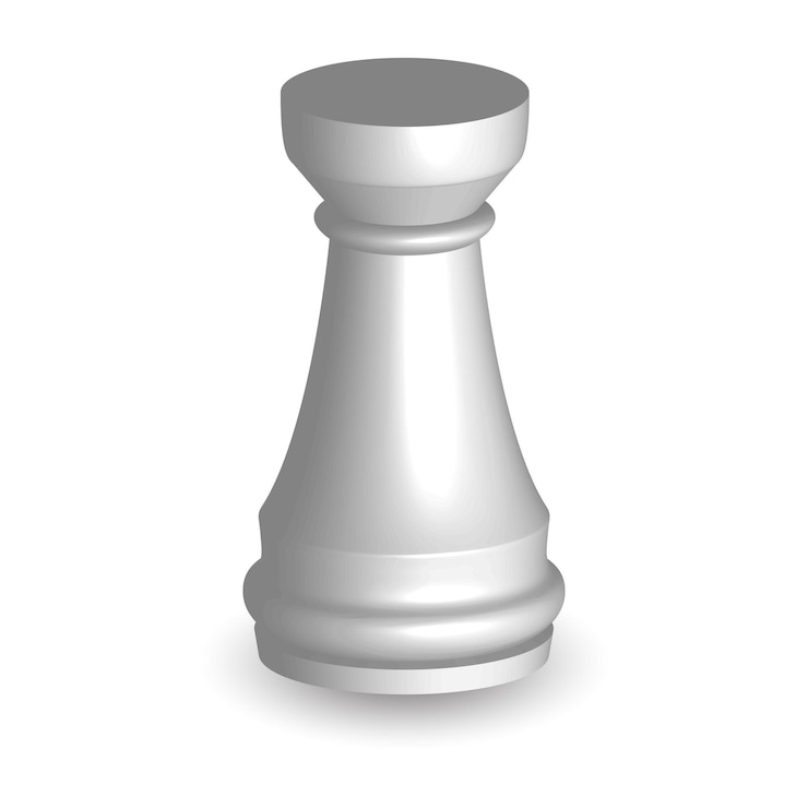 Vector witte schaakstuk toren 3d op witte achtergrond bordspel schaak schaakstuk 3d rendervector