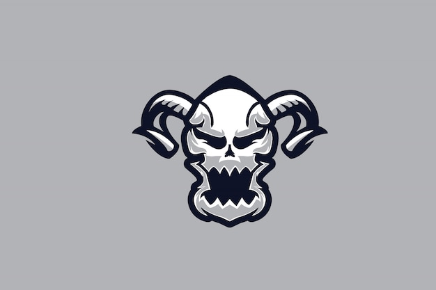 Vector witte schedel-illustraties voor esports-logo