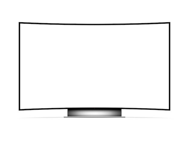 Witte scherm gebogen LED TV mockup