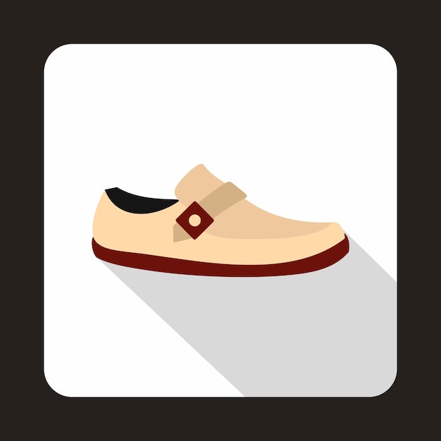 Vector witte schoen met rode zool icoon in platte stijl op een baby whute achtergrond