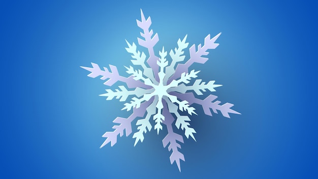 Witte sneeuwvlok op blauwe achtergrond Vectorillustratie