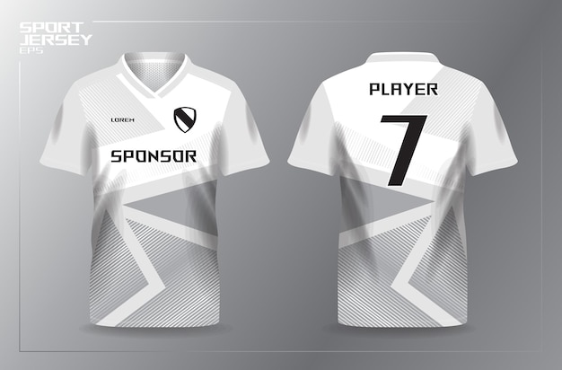 Witte sporttrui voor voetbal en voetbal shirt sjabloon